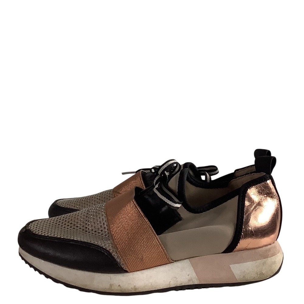 Steve Madden Antics Rose Gold Black Mesh Fashion Sneakers ANTI01S1 Womens 7M